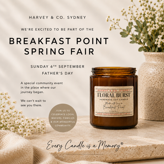 Harvey & Co. Sydney handcrafted candles at the Breakfast Point Spring Fair