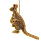 Sequined kangaroo toy on a white background