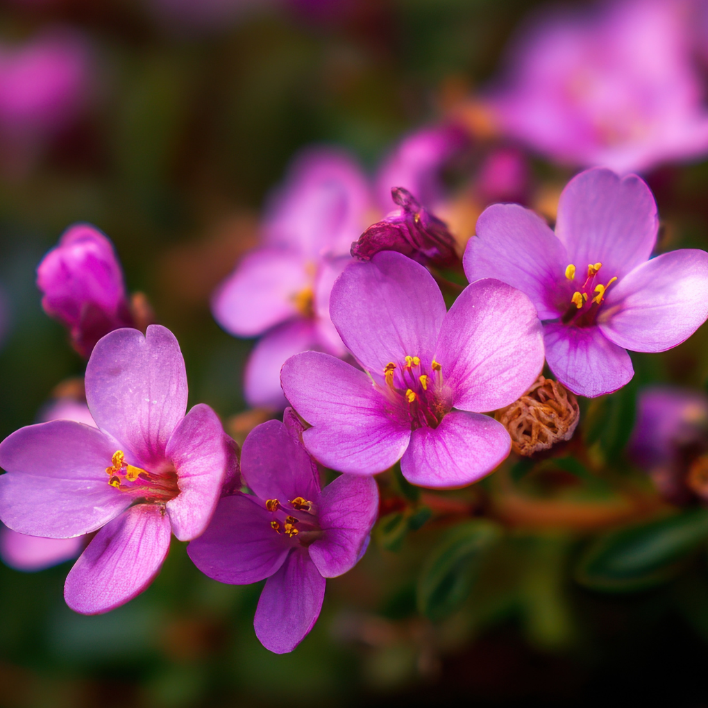 Close-up of pink flowers with a blurred green background